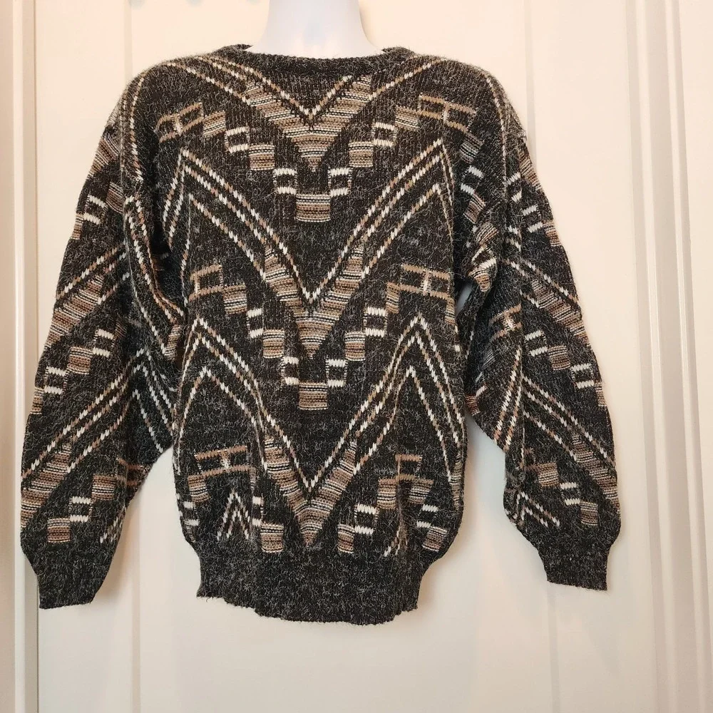 Vintage Sweater Graphix Southwestern Geometric Sweater M‎ USA Made Grandpacore